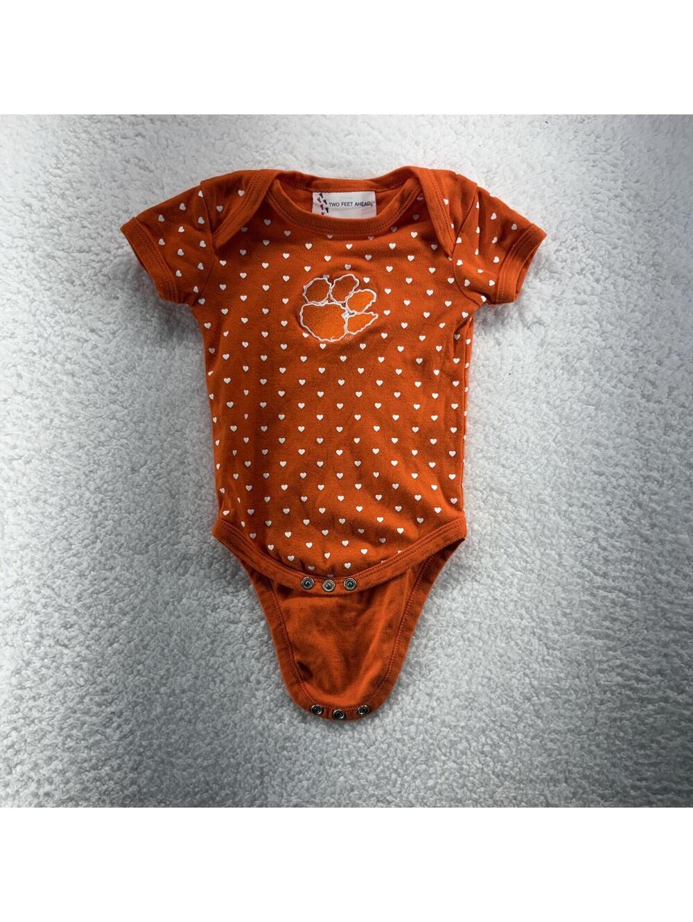 Clemson Tigers Bodysuit 6 Month Two Feet Ahead Orange Lap Shoulder Licensed